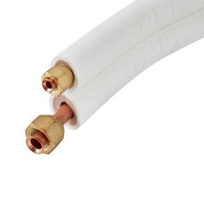 Aircotube koelleiding geisoleerd flare leidingset Ø 3/8" x 5/8" (rol van 15 meter) FS3515, Dubbele maten: 3/8" x 5/8", Aantal meter per rol: 15 meter, Kleur: Wit