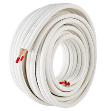 Aircotube koelleiding geisoleerd Ø 3/8" x 5/8" (rol van 20 meter) P3520, Dubbele maten: 3/8" x 5/8", Aantal meter per rol: 20 meter, Kleur: Wit