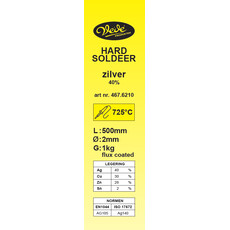 Hardsoldeerstaven zilver 2mm Ag40Sn 1kg mantel, Legering : Ag40Sn met fluxmantel, Diameter : 2mm, Gewicht inhoud : 1 kg, 2 image