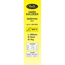 Hardsoldeer Lasbrons(messing) 2,0 mm  kg VÉDÉ, Legering : Cu60Zn, Diameter : 2mm, Gewicht inhoud : 1 kg, 2 image