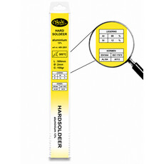 Hardsoldeerstaven aluminium AlSi12 2 mm staf 50 cm 100gr, Legering : AlSi12, Diameter : 2mm, Gewicht inhoud : 25 staafjes
