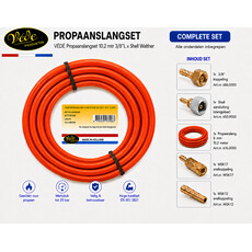 VÉDÉ Propaanslangset 10.2 mtr 3/8"L x Shell Walther