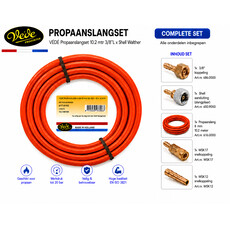 VÉDÉ Propaanslangset 10.2 mtr 3/8"L x Shell Walther