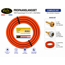 VÉDÉ Propaanslangset 15 mtr 3/8"L x Shell Walther