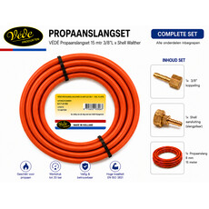 VÉDÉ Propaanslangset 15 mtr 3/8"L x Shell Walther
