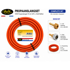 VÉDÉ Propaanslangset 15 mtr 3/8"L x Shell Walther