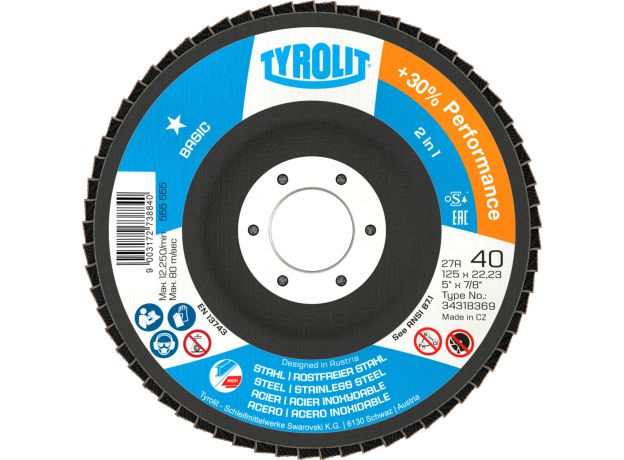 TYROLIT Lamellenschuurschijf 115mm K80 blauw, 3 image