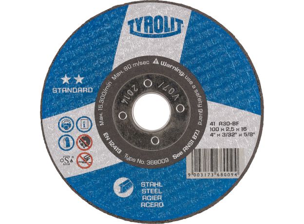 TYROLIT Slijpschijf staal 115 mm  p/st, 2 image TYROLIT Slijpschijf staal 115 mm  p/st, 2 image
