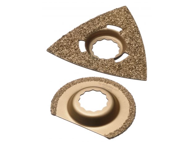 Qblade Multitool SET HM Steen/Beton driehoek+segment SC4 2st, 2 image Qblade Multitool SET HM Steen/Beton driehoek+segment SC4 2st, 2 image