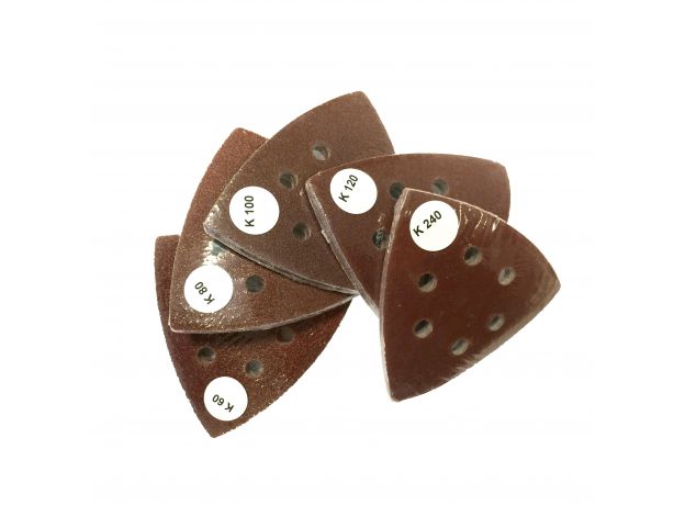 QBLADES Multitool schuurblad driehoek K80 set a 10 st., 2 image QBLADES Multitool schuurblad driehoek K80 set a 10 st., 2 image