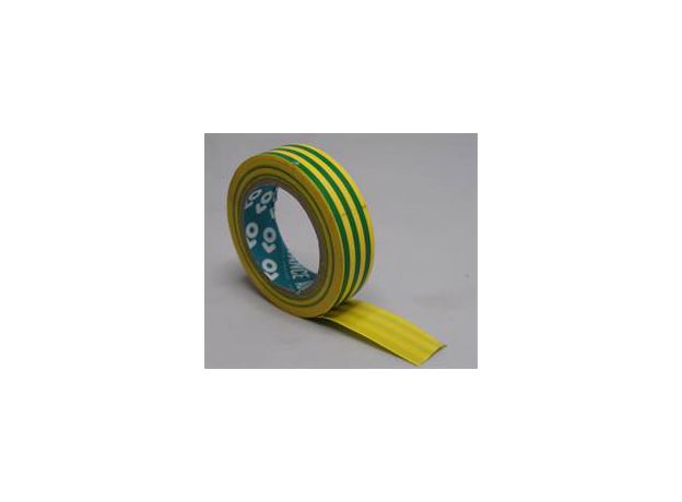VÉDÉ PVC tape geel/groen 15mm x 10 mtr