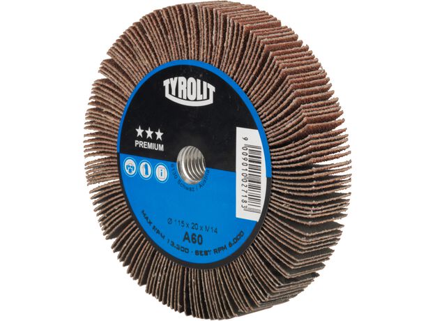 Tyrolit Premium*** Slijpwals M14 aansluiting 1LA C 125x20 M1, 3 image