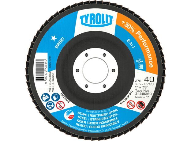 Tyrolit BASIC* Lamellenschijf 2-in-1 voor staal en roestvrij, 3 image