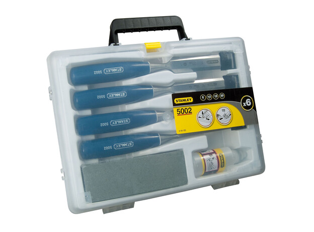 Houtbeitelset 6-delig (6, 12, 18, 25 mm + olie & slijpsteen), 10 image