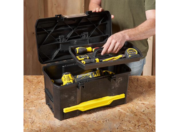 Gereedschapskoffer 19" met drukslot en lade, 4 image