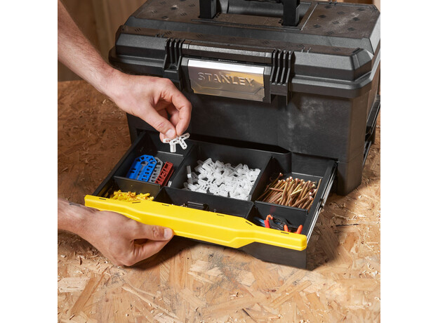 Gereedschapskoffer 19" met drukslot en lade, 5 image