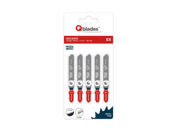 Qblades Decoupeerzaagblad Dun Metaal, Staal tot 1,2mm, HSS,, 2 image