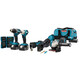 MAKITA 18 V Combiset voor (slag)schroeven, boren, slijpen en zagen en met multitool
